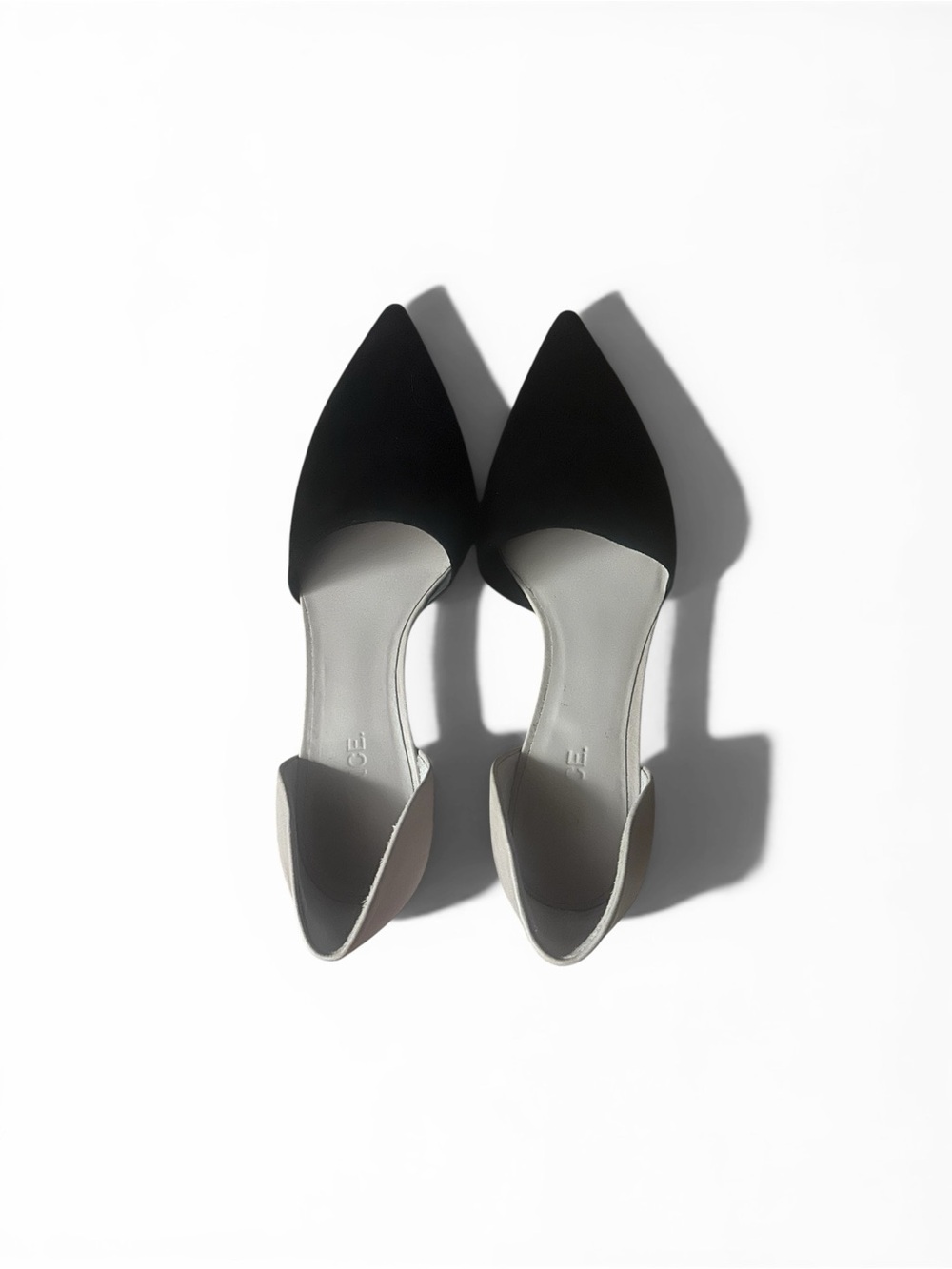 Vince Two-Tone Pointed D'Orsay Pumps - Black & Beige - Picture 6 of 9